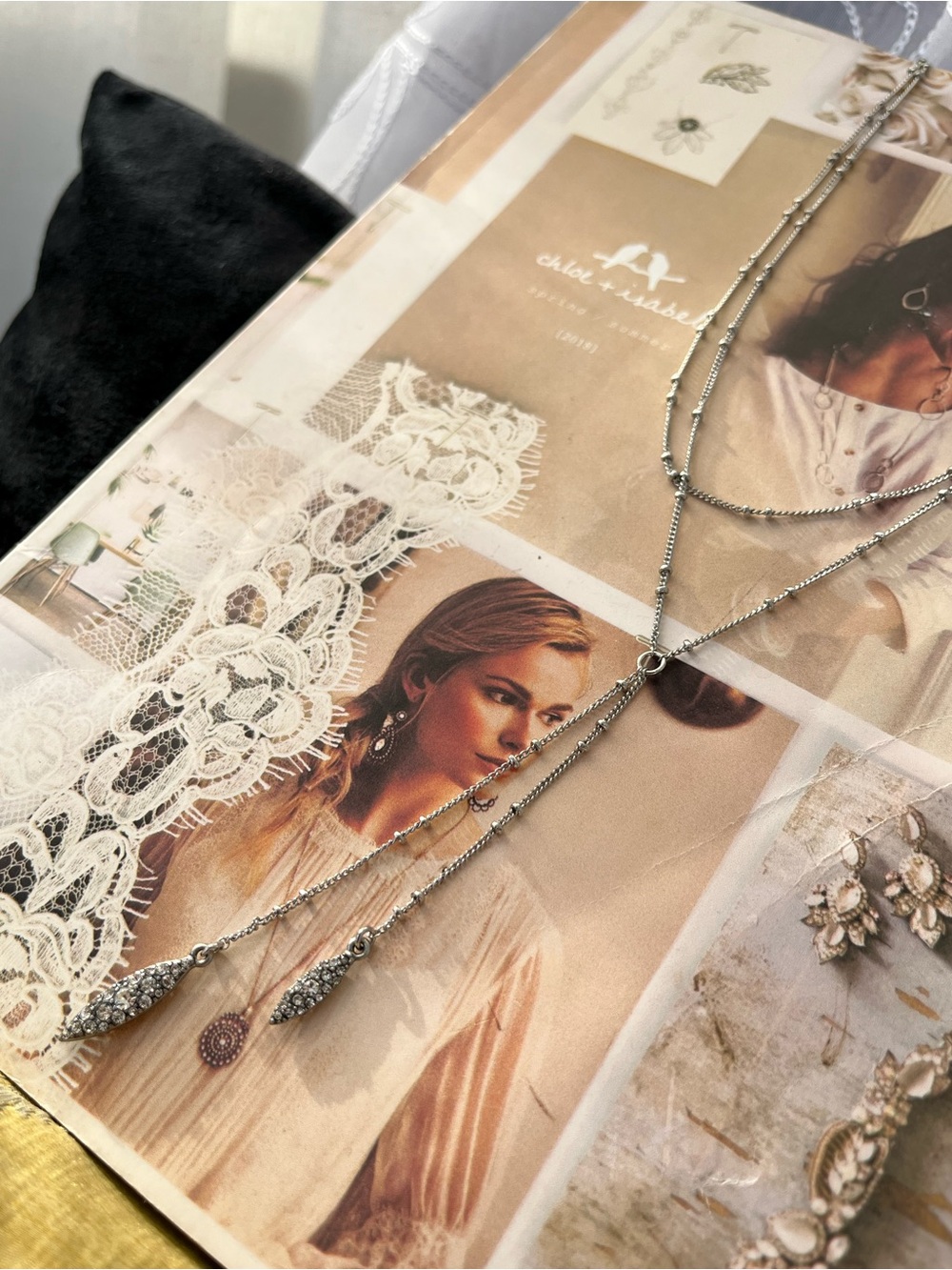 Chloe + Isabel Silver Layered Teardrop Lariat Necklace